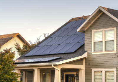 Residential solar panels installed on the roof of house | Panels made by top pv module manufacturers in Australia